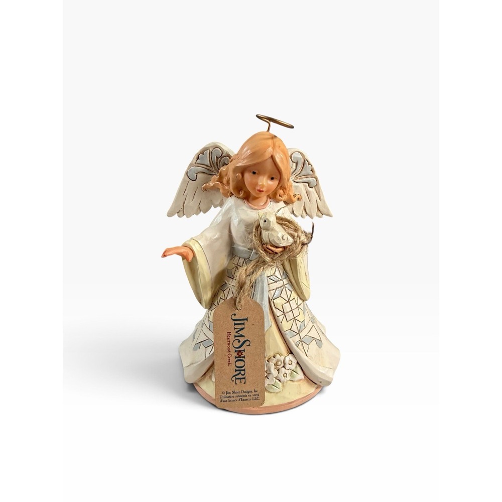 Jim Shore White Woodland Creek Angel Figurine Beautiful Peace Enesco 6004764